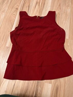 The Limited Deep Red Peplum Tank Top